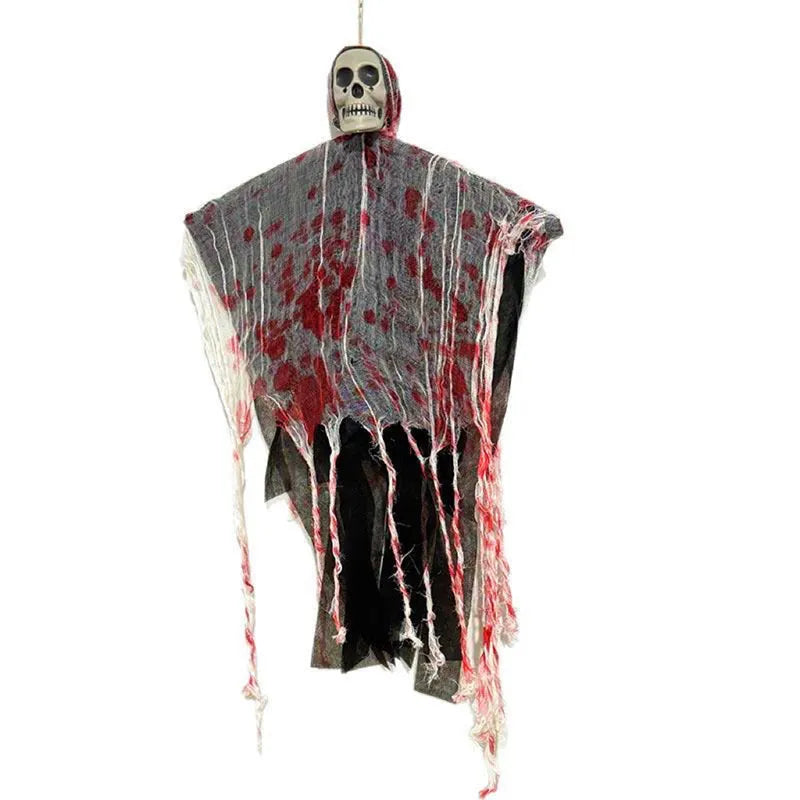 Plastic luminous skull hanging ghost Halloween decoration with blood-dyed colour finish