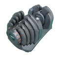 Men's automatic quick adjustment dumbbell in black with iron and plastic construction