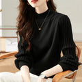 Slim fit half turtleneck shirt in apricot colour, shown as a pullover style top.