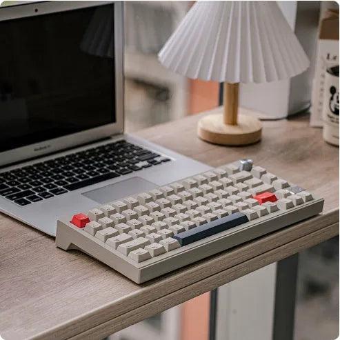 Chidu V75 aluminum mechanical keyboard with frosted gray shaft and RGB backlighting, 81-key black layout