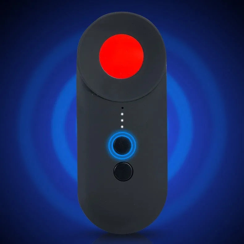 Black GPS signal detector with ABS housing measuring 93.8mm length with micro USB charging port
