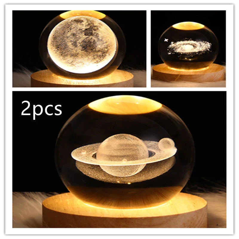 Magical Galaxy Crystal Ball Lamp with captivating 3D celestial lighting effects