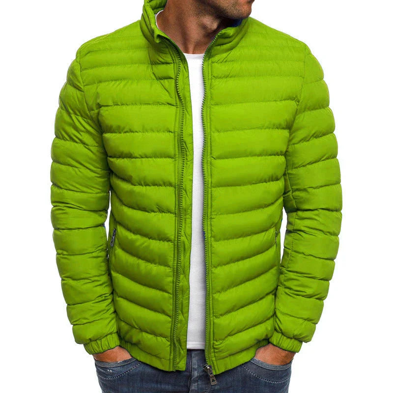 Rugged outdoor jacket in various colors with zipper pockets and padded lining for warmth and weather protection