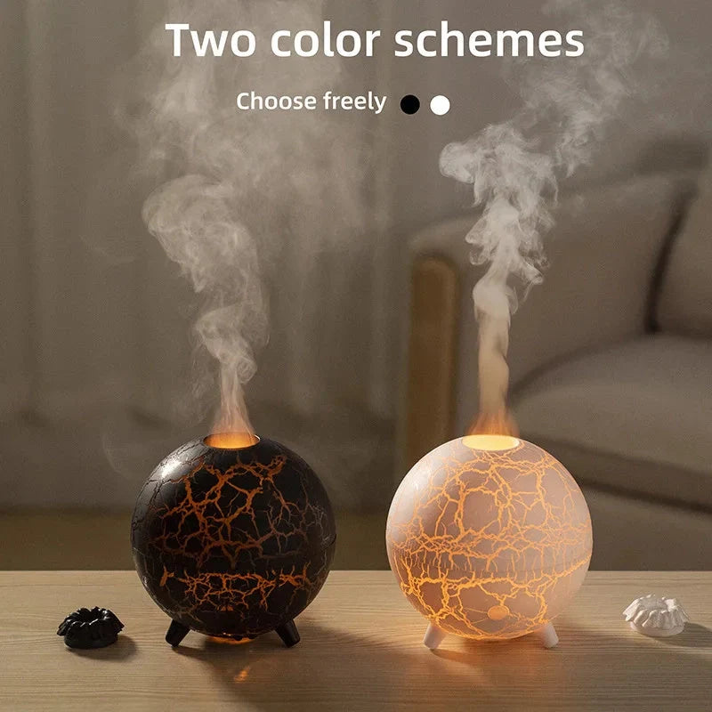 Creative Planet USB Humidifier with essential oil diffuser in black and white crackle finish