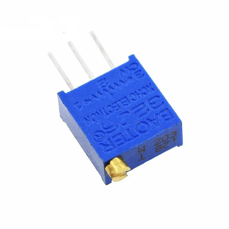 Blue multi turn precision trimmer potentiometer 20K ohm glass glaze film