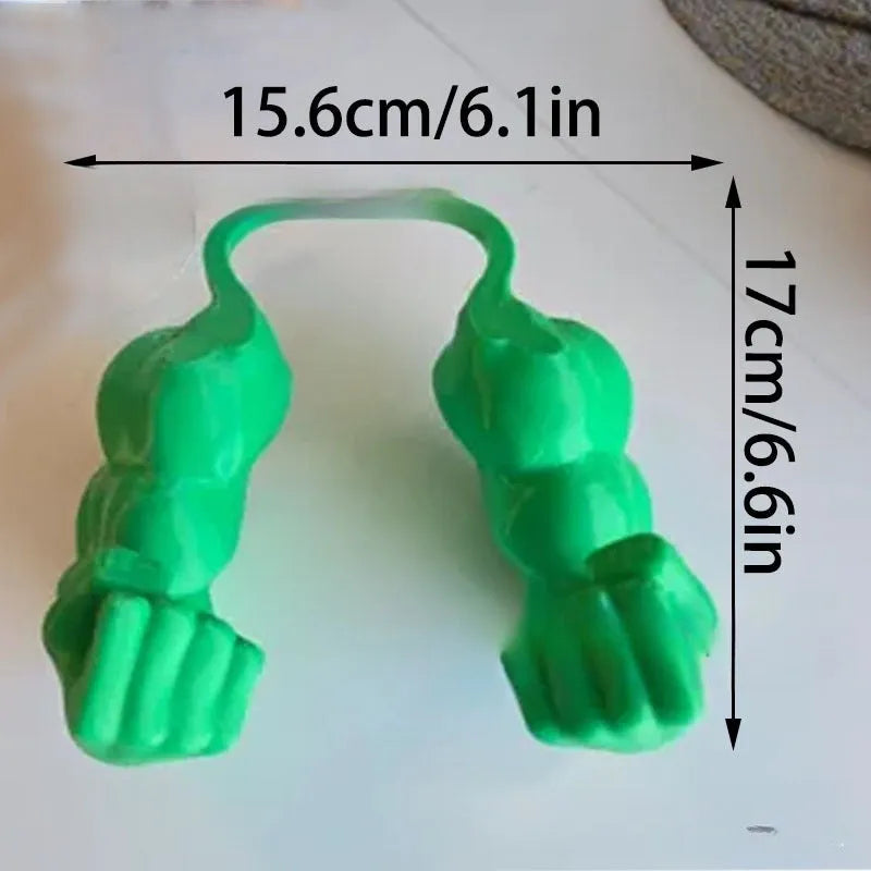 Funny muscle hand arm plastic cat hanging toy on a string