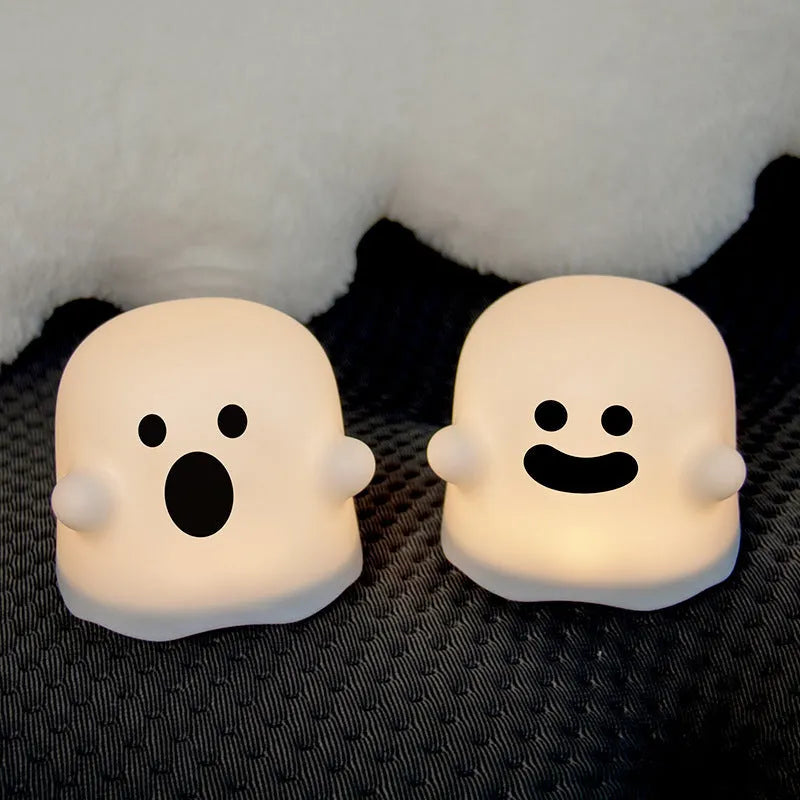 Silicone touch sensor night light showing soft glow illumination and compact design