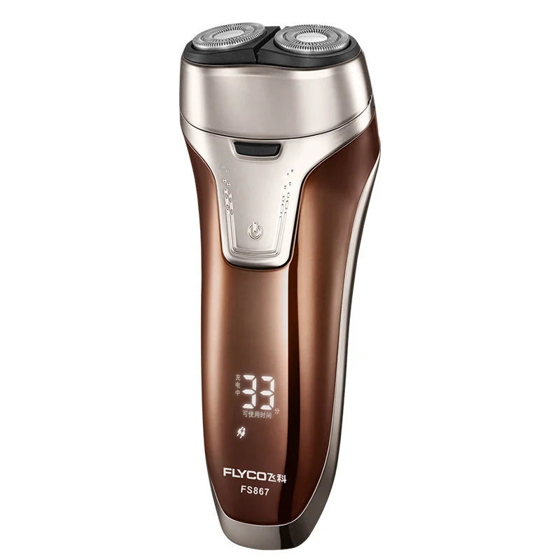 Feike smart washing electric shaver in rose gold with rotary heads