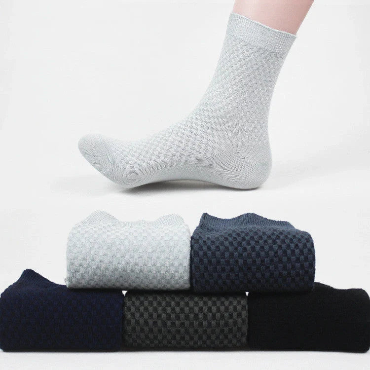 Men's bamboo fiber business socks in various colours