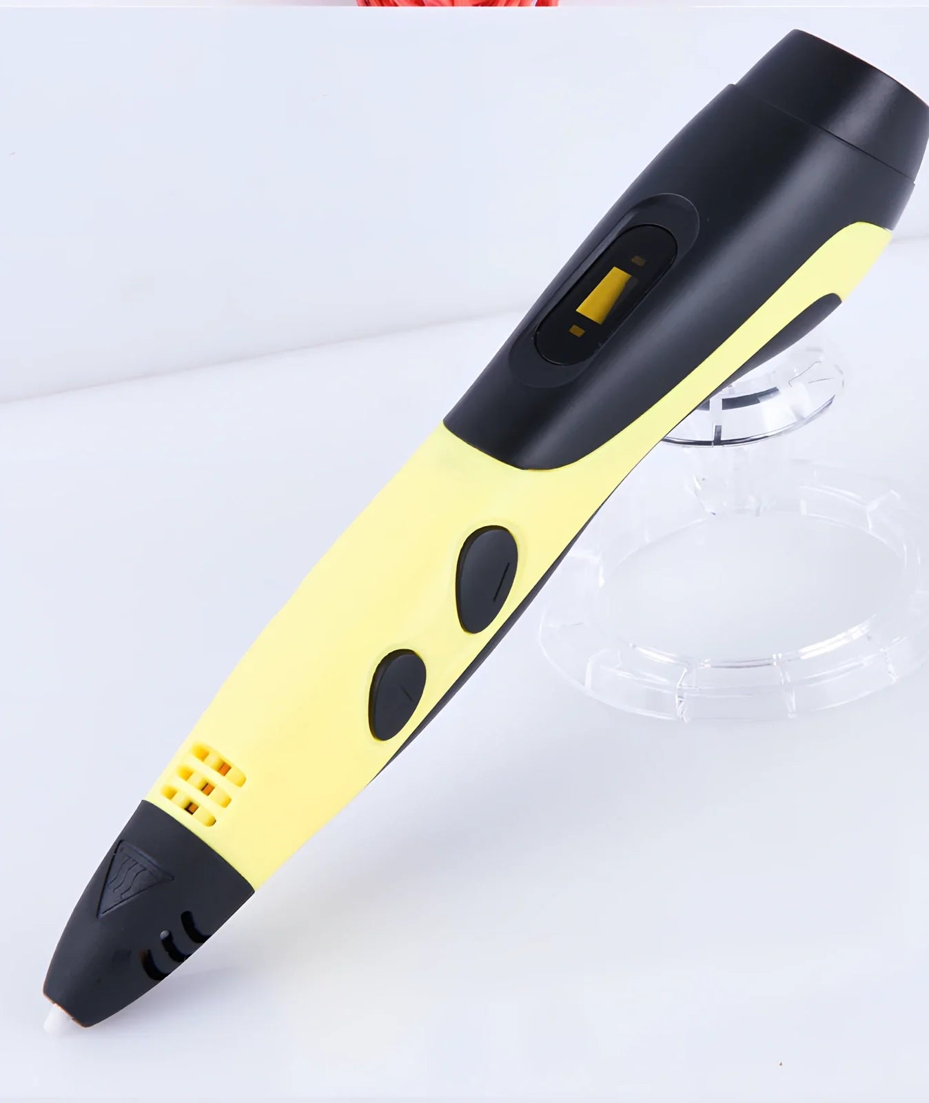 Blue six generations 3D printing pen with 12-colour PLA ABS consumables, base, and UK adapter for DIY graffiti