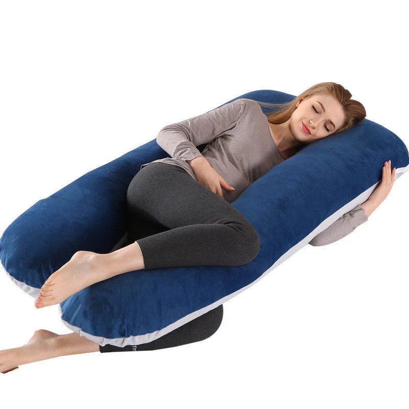 U-shape pregnancy pillow with removable pure cotton cover for support and comfort