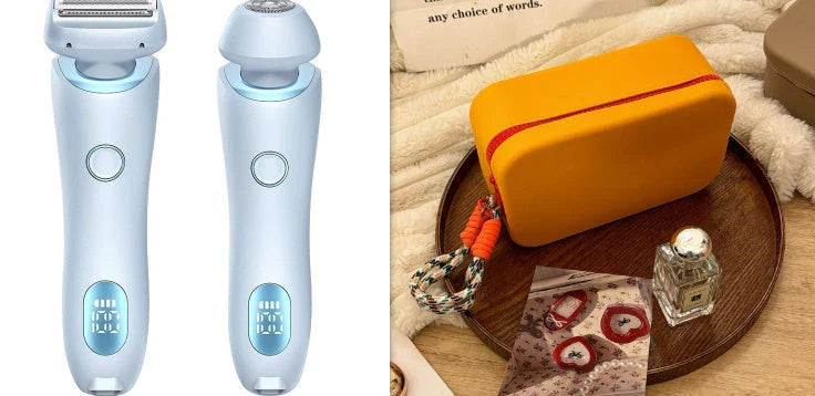 An electric shaver for women with foil and rotating heads for comprehensive hair removal