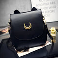 Luna Bangalor fashion shoulder bag backpack in black with magnetic buckle and adjustable strap 22cm