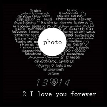 Original Projection Necklace with hidden love words in 100 languages, sterling silver, rose gold finish