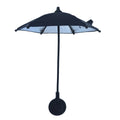 Magnetic retractable mobile phone umbrella bracket with iron frame and NC fabric in black