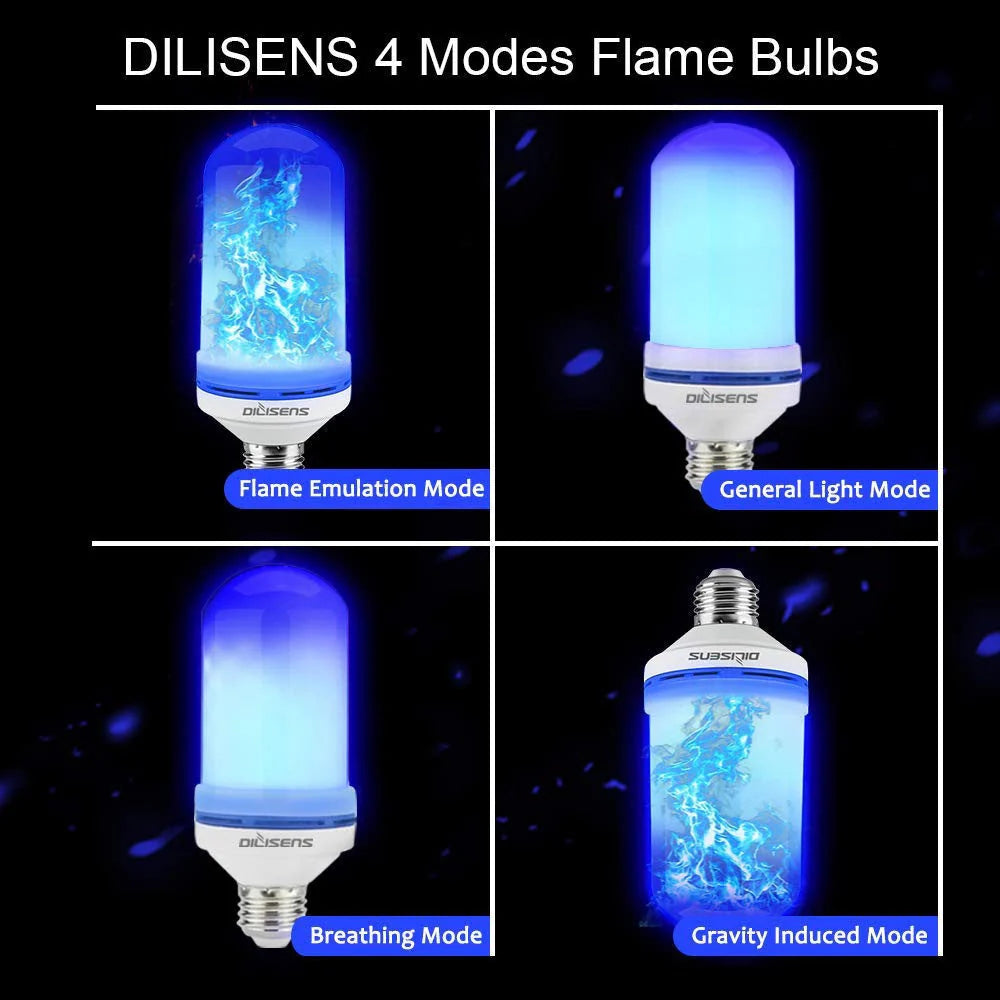LED Flame Light Bulb with four lighting modes for Christmas and home decor