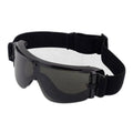 Iron Warrior half face mask in black with adjustable elastic band and helmet connectors