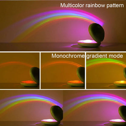 Colorful rainbow projection lamp with USB charging, perfect for kids' rooms