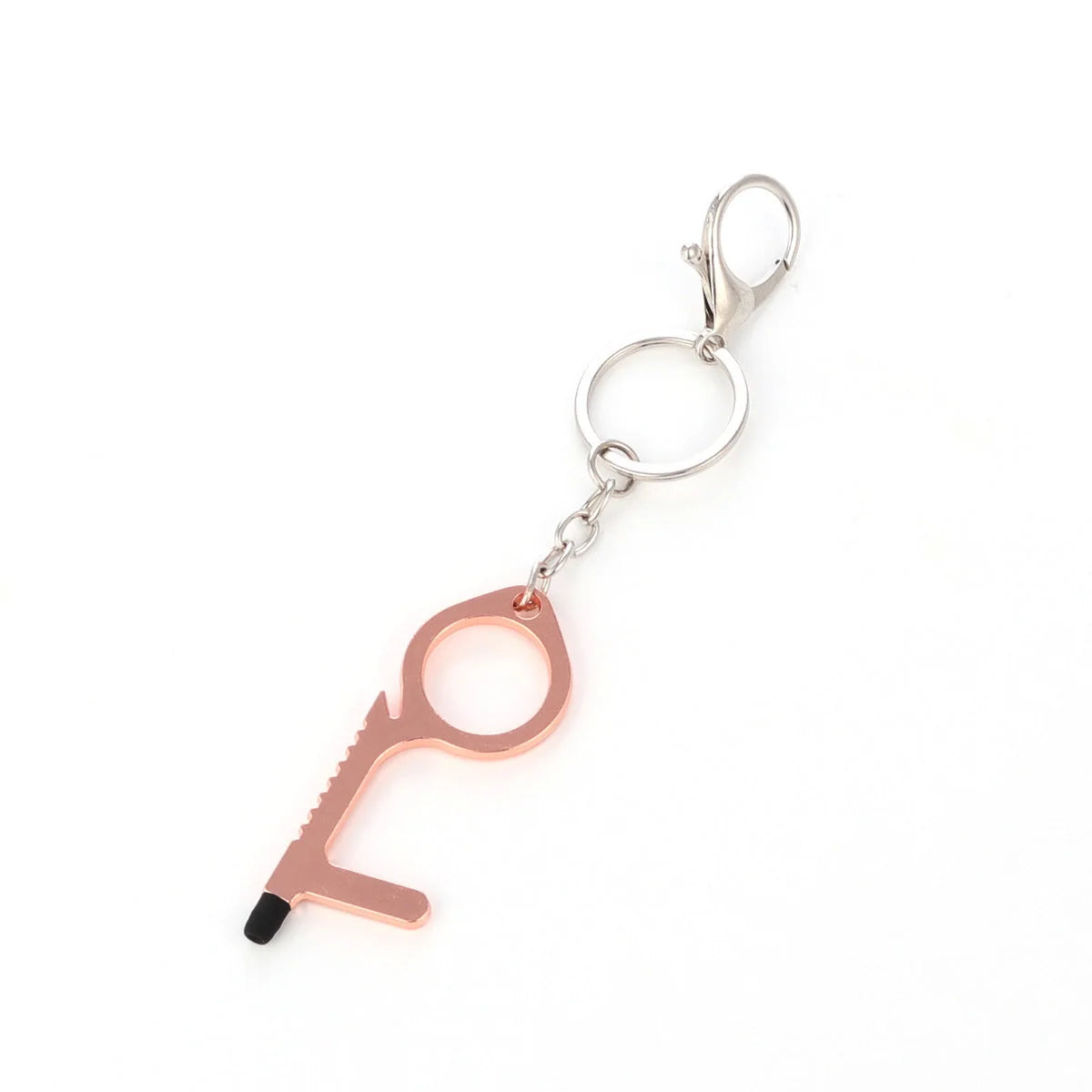 Alloy protective door opener keychain in various colours, 7.9cm in size