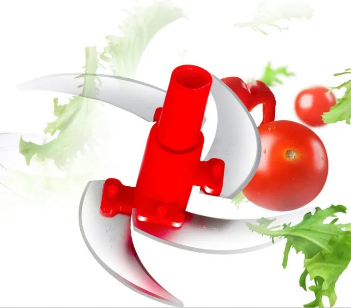 Manual multifunction meat grinder with stainless steel blade and 2.5L clear PP plastic bowl for chopping vegetables