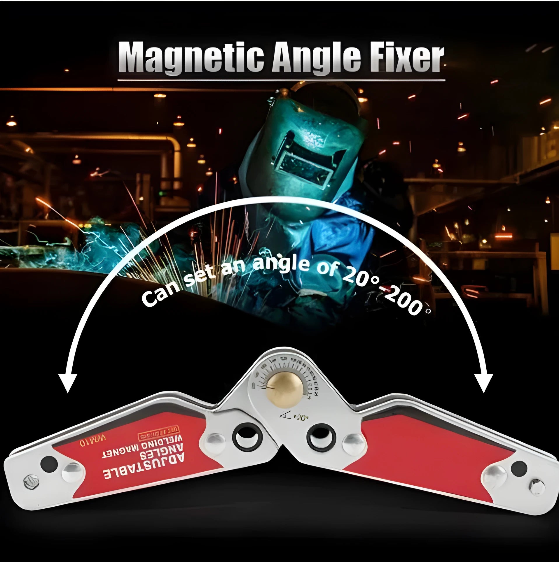 Adjustable magnetic welding positioning fixture yellow 120mm dual-head strong NdFeB