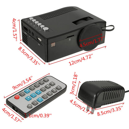 Portable LED Projector with LCD display and coated lens for sharp images