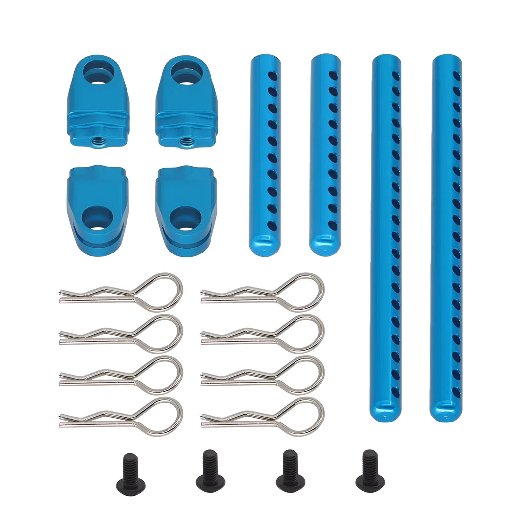 Aluminium alloy car shell column upgrade set in blue and red colours for vehicle exterior styling