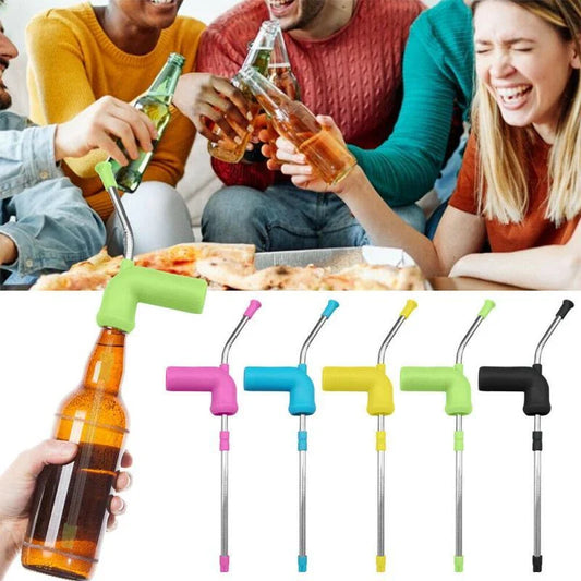 Speedy Swig Premium Beer Snorkel - Durable Stainless Steel and Plastic Construction for Smooth, Fast Drinking