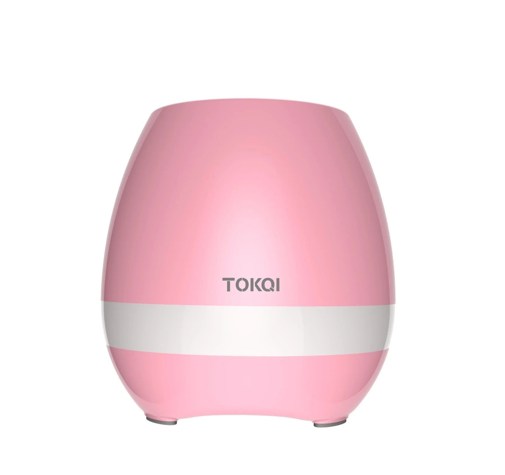 Touch-sensitive music vase desktop audio in pink, blue, and white