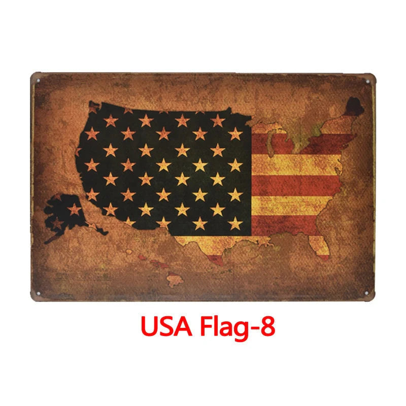 Retro tin painting wall decoration with American retro style, dimensions 30cm x 20cm x 0.9cm
