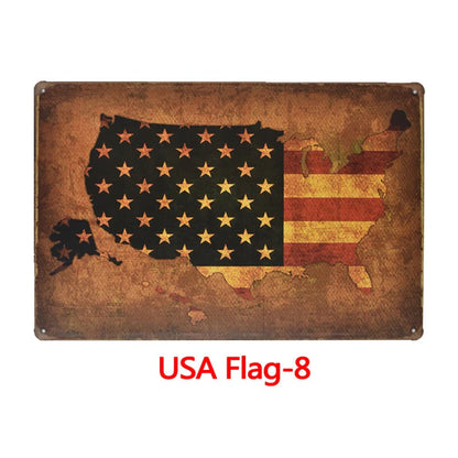 Retro tin painting wall decoration with American retro style, dimensions 30cm x 20cm x 0.9cm