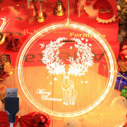 3D Christmas theme LED string lamp with warm white glow for festive home decor