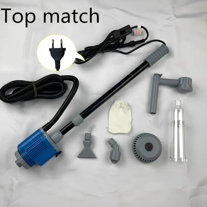 Aquarium multifunction water changer with 84 cm 28 W model, 16 mm hose, and suction ports for gravel vacuuming and siphoning