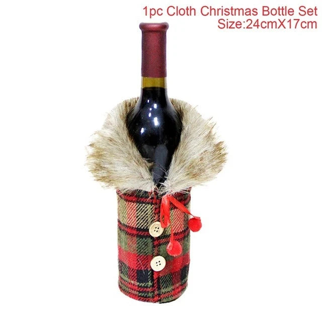 Festive Christmas wine bottle socks in vibrant holiday designs