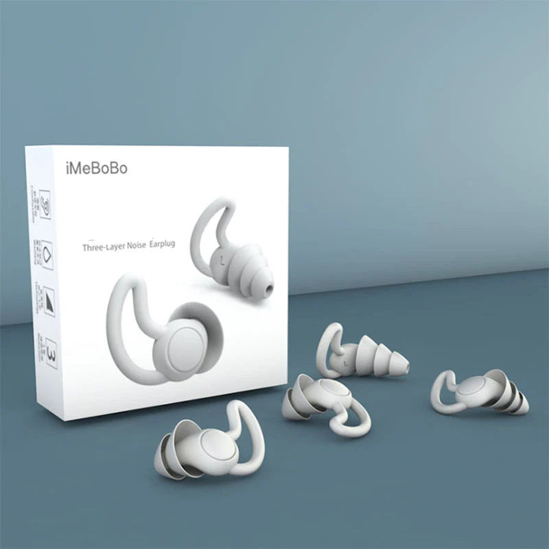 Silicone sleep earplugs with shark fin design in grey and black