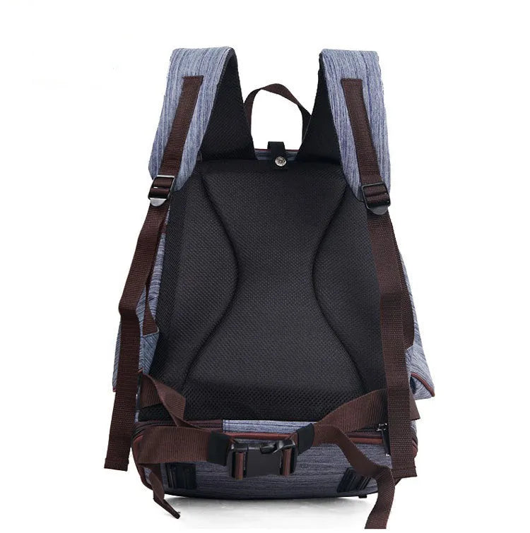 Blue Oxford cloth pet dog backpack carrier with hexagonal mesh for small dogs and cats