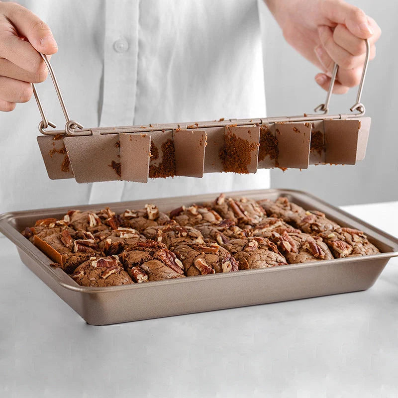 Stainless steel square brownie pan with detachable design for home baking