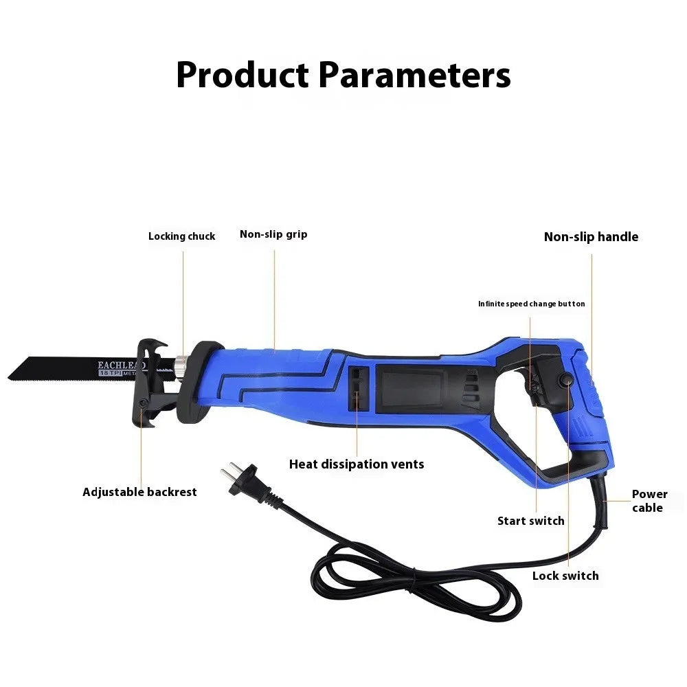 Handheld lightweight brushed plug-in logging tool with 1180W power and 11mm sawing capacity
