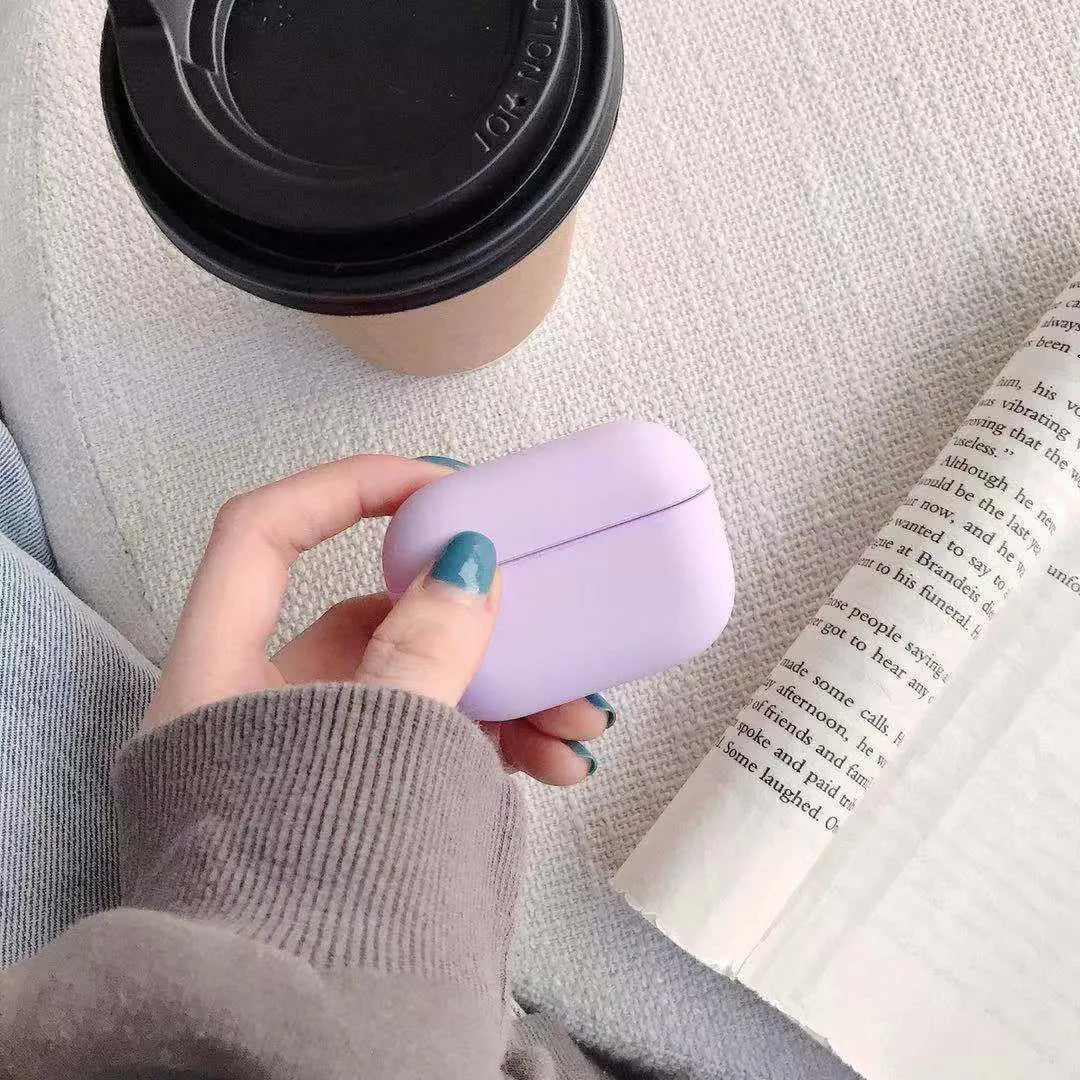 Plastic AirPods Pro protective case shown in available colours including black, red and mint green