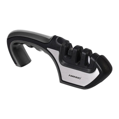 Four-in-one kitchen knife sharpener in multiple colours with diamond, ceramic, tungsten steel, and scissors grinding options