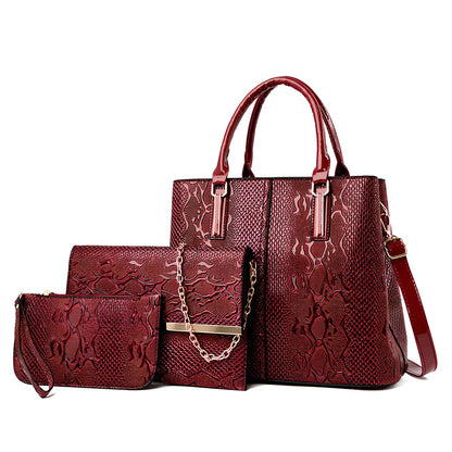 Black horizontal square women's messenger bag in PU with zipper top, single adjustable strap, and car suture edges - 25cm wide shoulder tote