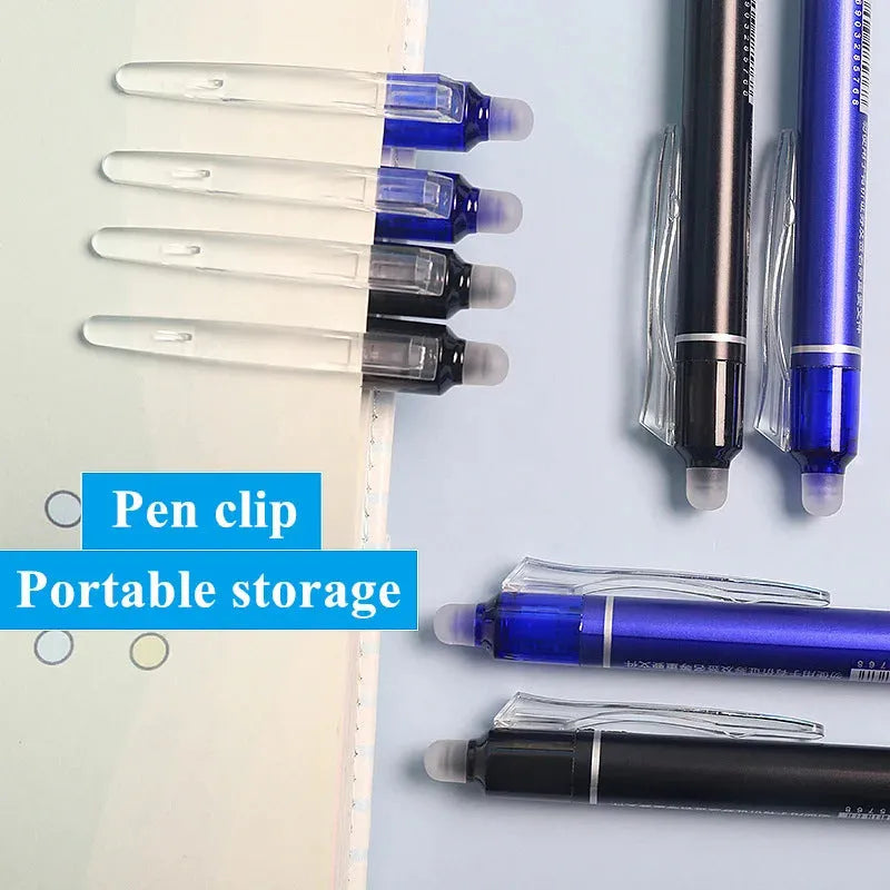 Hot Erasable Push Gel Pen with 0.5mm stainless steel nib for school use