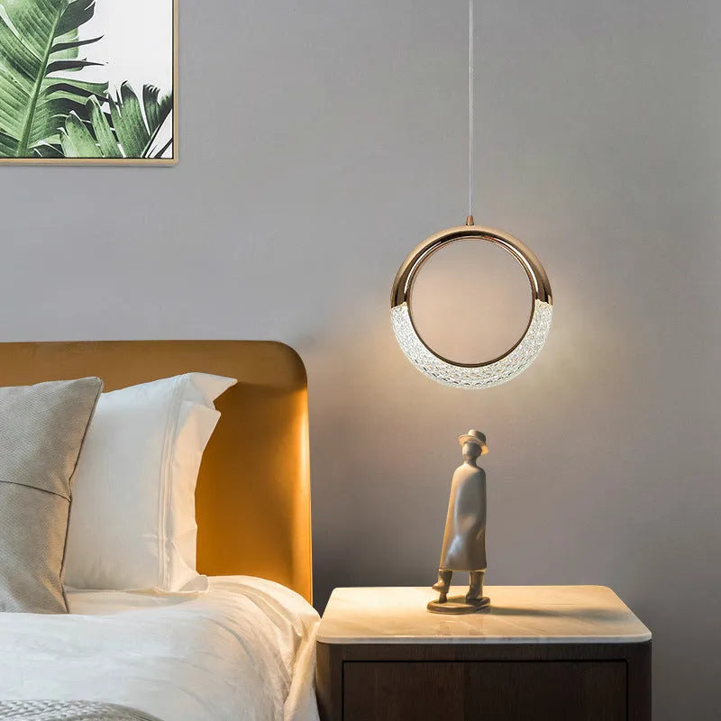Zinc alloy LED small chandelier with acrylic lamp body, 20cm diameter, Lucky Bag model, fish line design