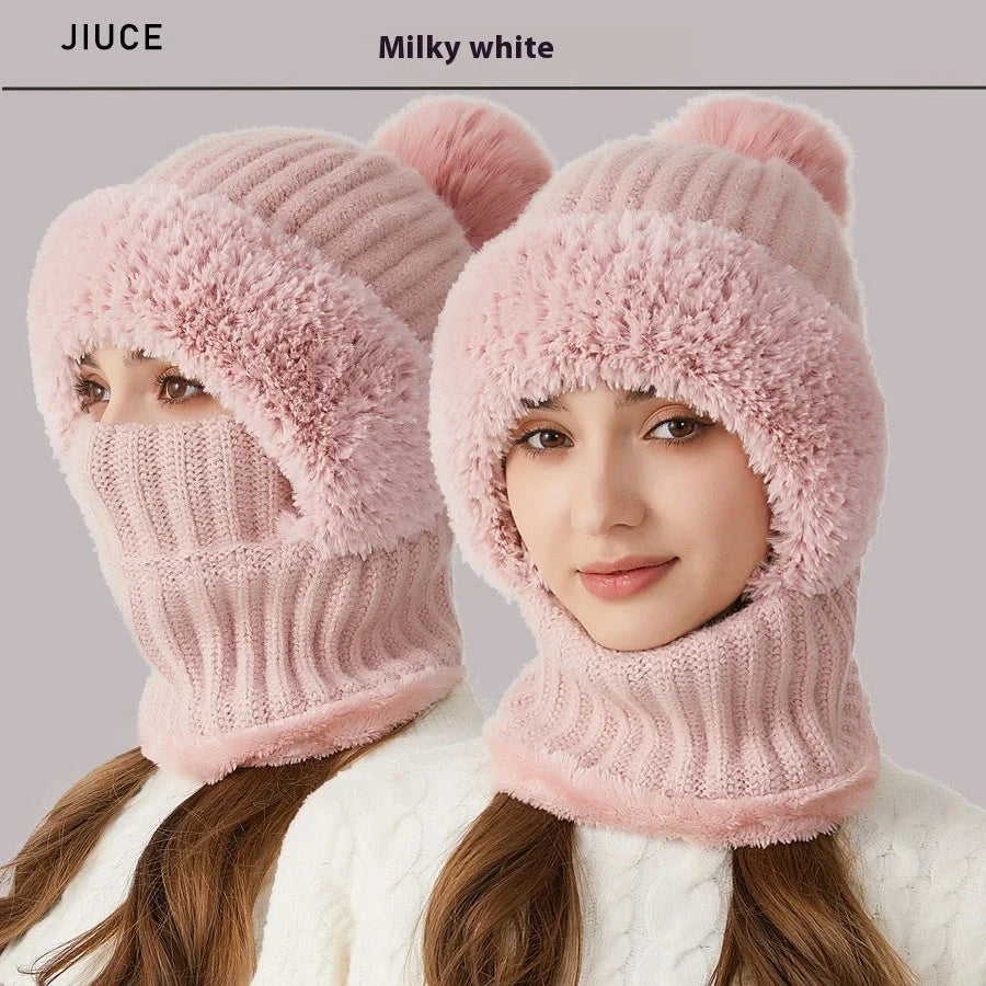 High elastic acrylic knitted winter set for women in various colours
