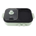 White electric hot pot frying oven with mechanical controls showing compact 390x220x120mm dimensions