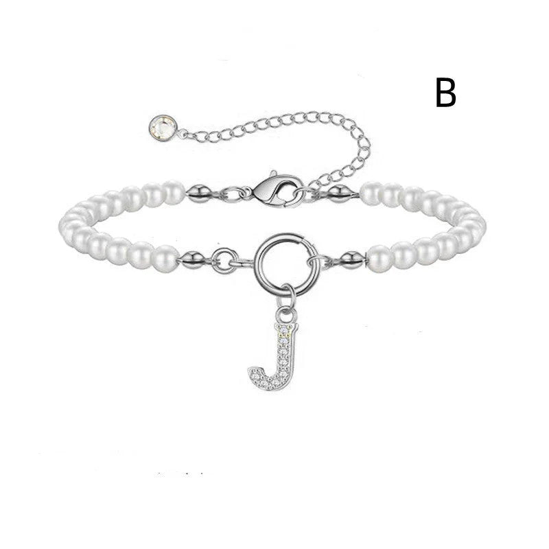 2024 personalised initial pearl bracelet for women with toggle clasp