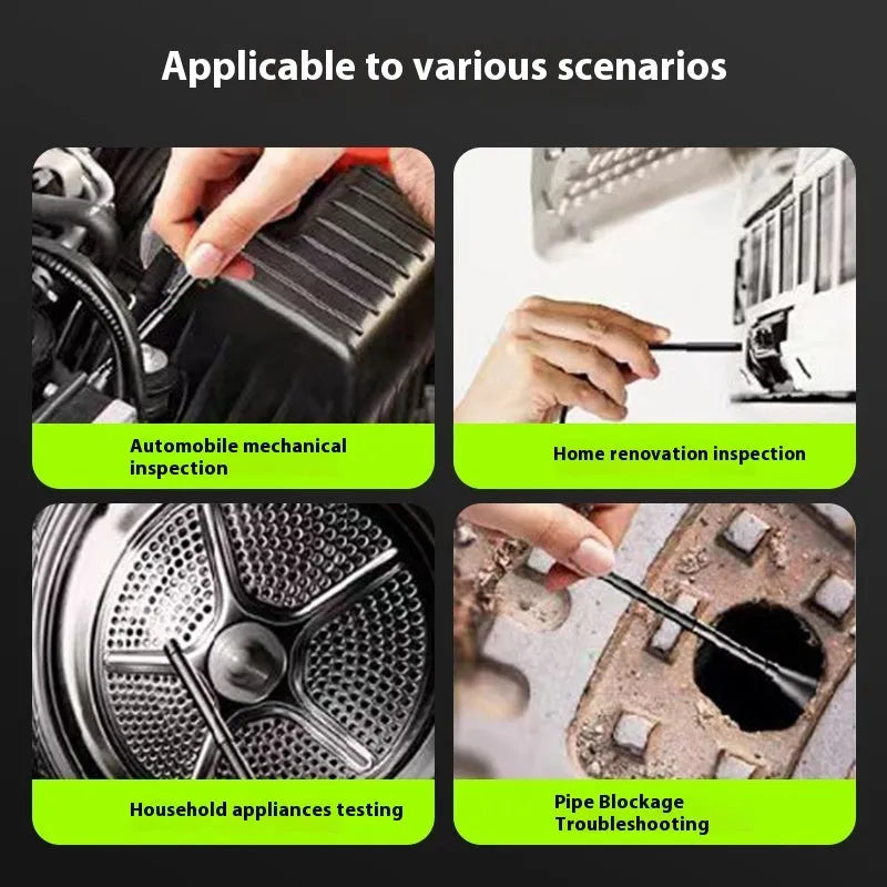 43-inch IPS screen HD 1080p industrial endoscope with 8mm lens and 5m hard wire for car engine inspection