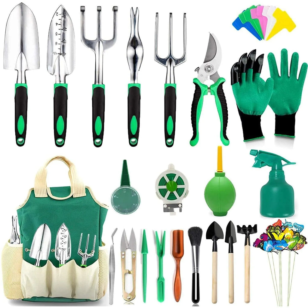 Magnesium aluminium alloy garden tool combination set in 49-piece and 82-piece configurations with customisable colour