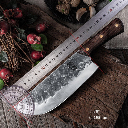 Hand Forged Longquan Kitchen Knife with stainless steel blade and ergonomic handle