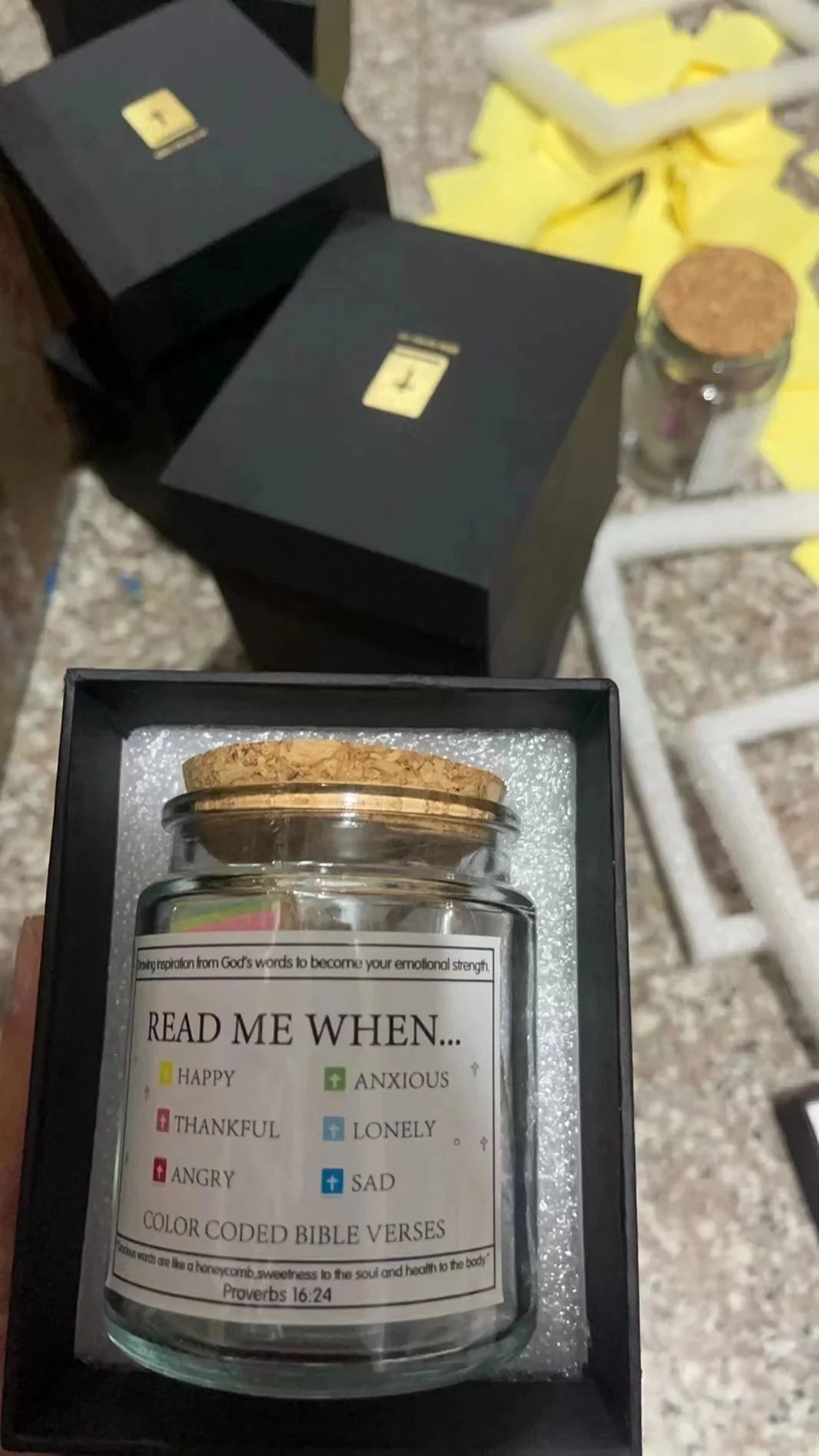 Bible Verses In A Jar 90 Verses Glass Jar with cartoon design for daily inspiration